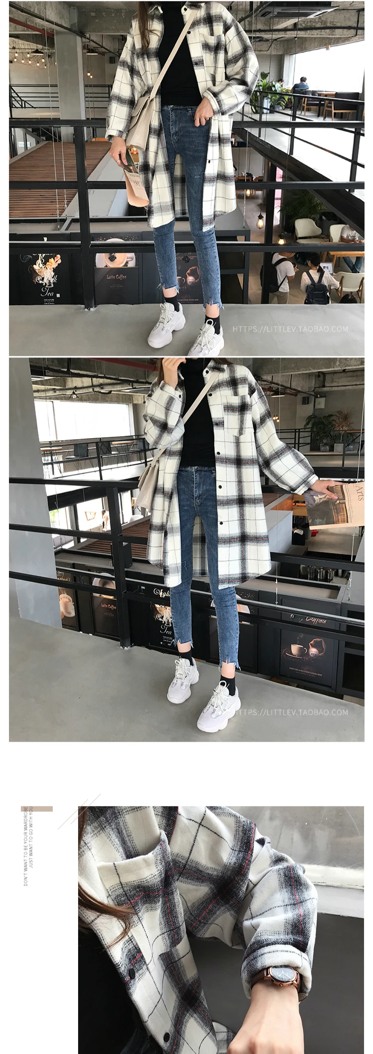 

2019 Spring Autumn Women Casual Shirts Female Plaid Shirts Loose Loose Long Style Women Shirts Women Blouses Vintage