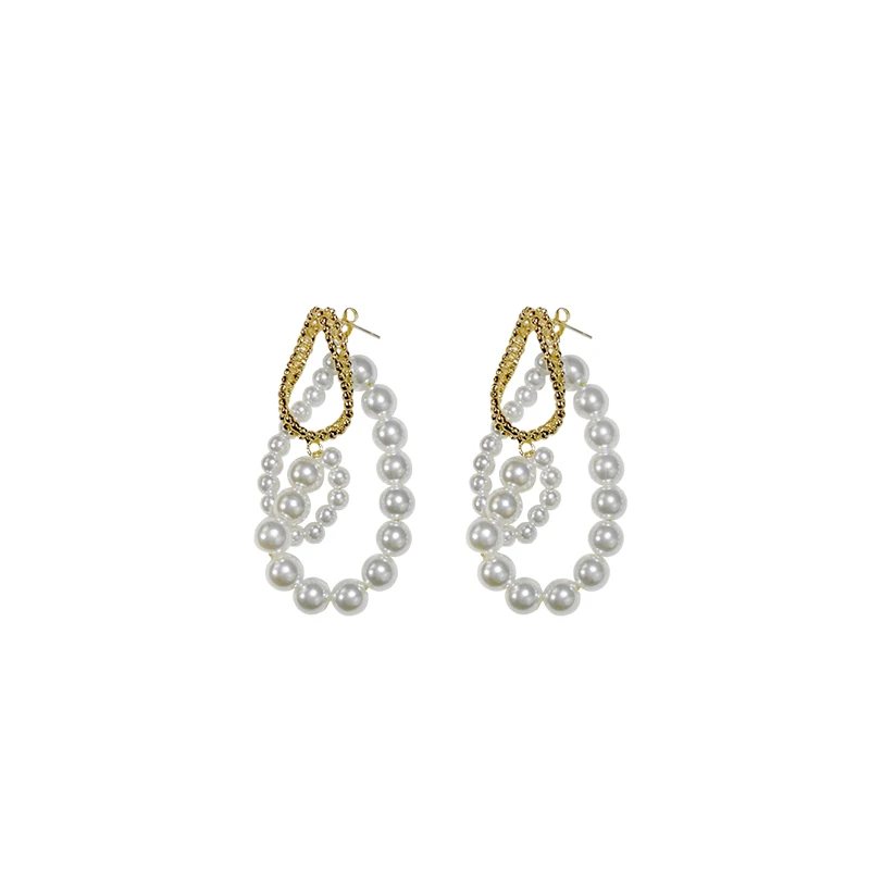 

YANGLIUJIA S925 Needle Retro Fashion Elegant Temperament Exaggerated Personality Baroque Pearl Earring Women Jewelry Accessories