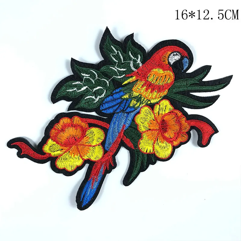 2 шт. пара попугаев счастливая птица вышитая декоративная наклейка с полной