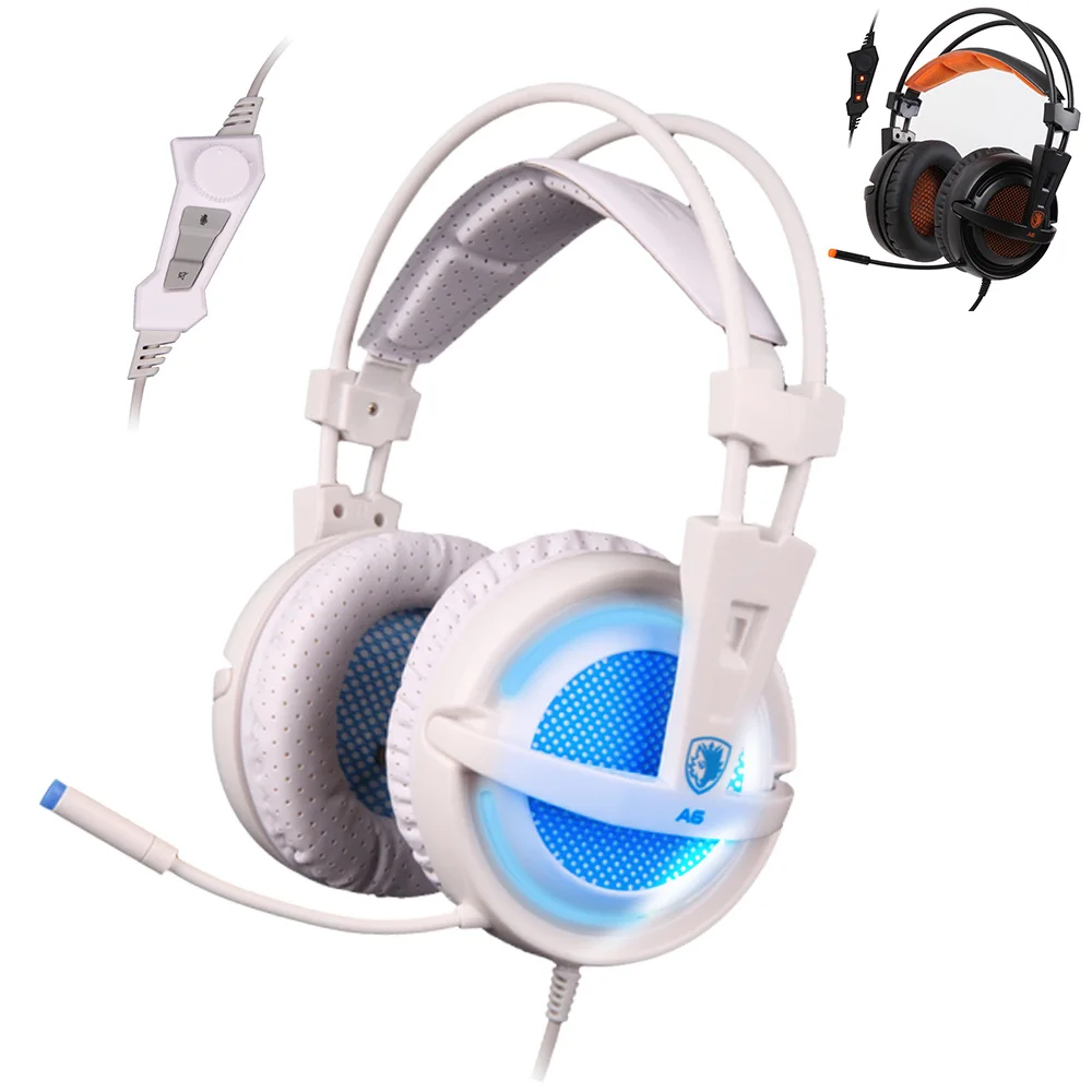 

Игровая гарнитура Виртуальная 7,1 Stereo Surround sound Card USB наушники с наушниками, изготовлена из муфельная печь светодиодный SADES A6 проводных наушник...