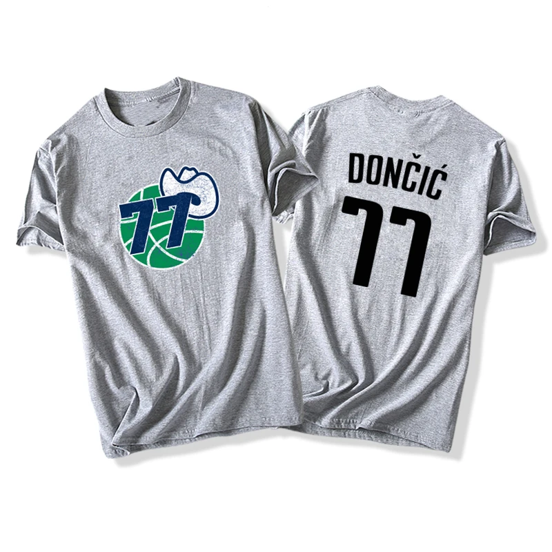 Лука Doncic баскетбольная футболка из хлопчатобумажной ткани раздел футболки NO.77