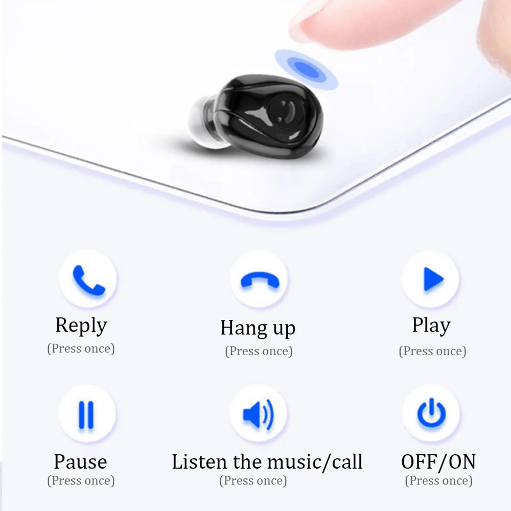 Мини 5 0 Bluetooth беспроводные наушники вкладыши спортивные с микрофоном хэндс фри