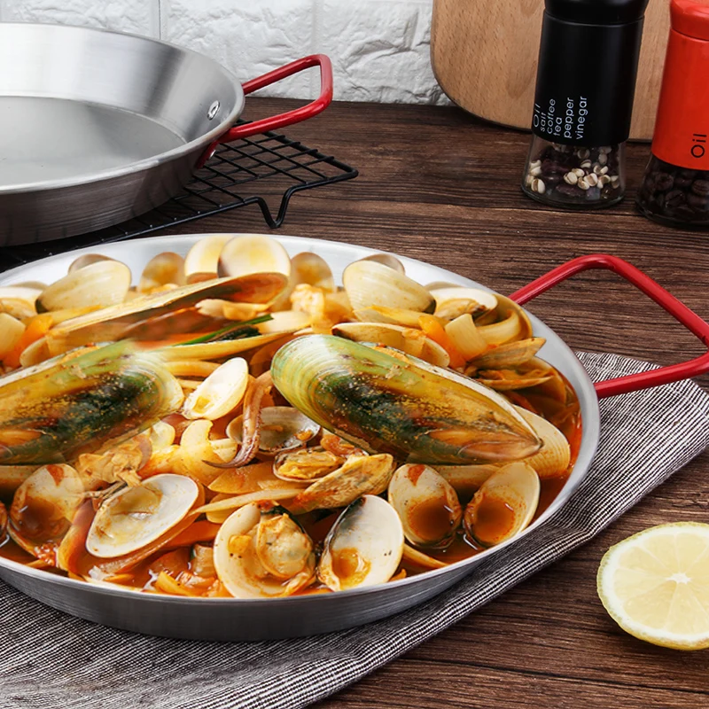 Сковорода paella из нержавеющей стали антипригарная кухонная посуда сковорода
