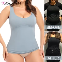 women shapewear plus size tummy control tank tops waist trainer vest body shaper slimming underwear seamless camisole undershirt