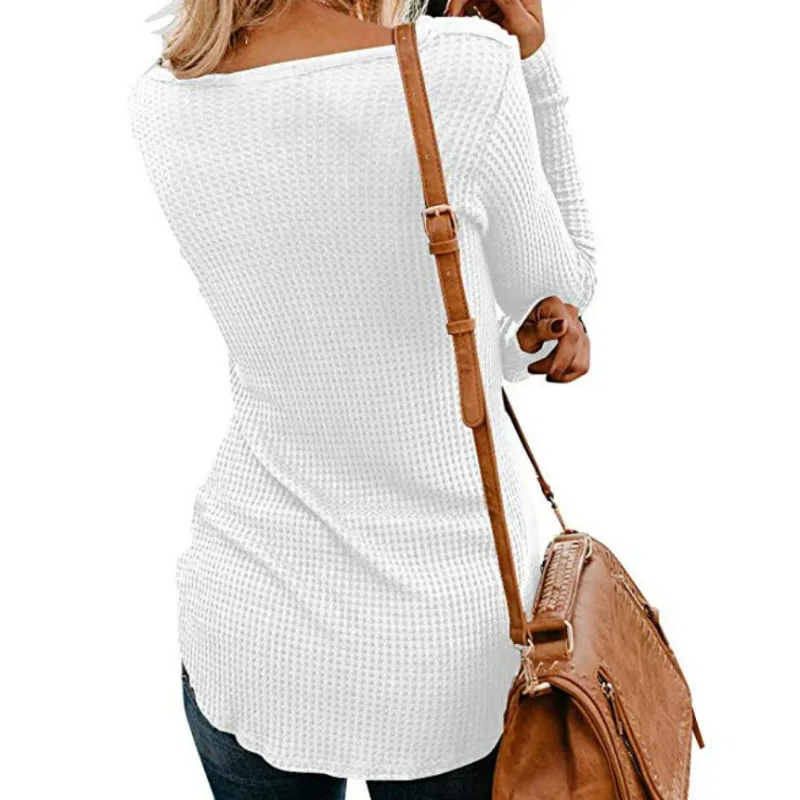 

Spring Autumn Full Sleeve Slimming T-shirt V-neck Solid Black Pink White Navy Color Size S To XXL Women Casual Fashion Clothing