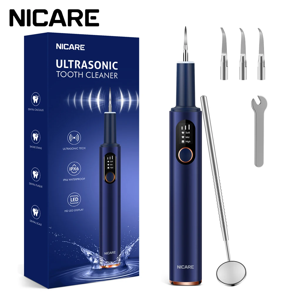

NICARE Electric Dental Scaler Ultrasonic Dental Irrigator Rechargeable Teeth Tartar Calculus Sonic Plaque Remover Teeth Whitener