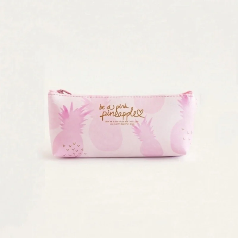 Girls Pencil Storage Bag School Cute Fruit Pineapple Pattern Case Stationery New |