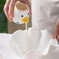 1pcs creative egg separator convenient oval beak design ceramic chicken shape yolk protein filter for daily used kitchen supply