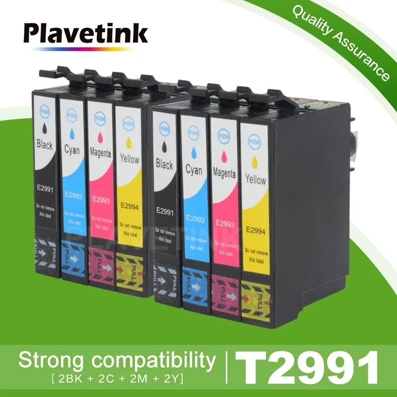 

Plavetink Replacement 8 PCS T2991XL T2991 For Epson ink Cartridges 29XL XP235 XP247 XP245 XP332 XP335 XP342 XP345 XP435 XP432