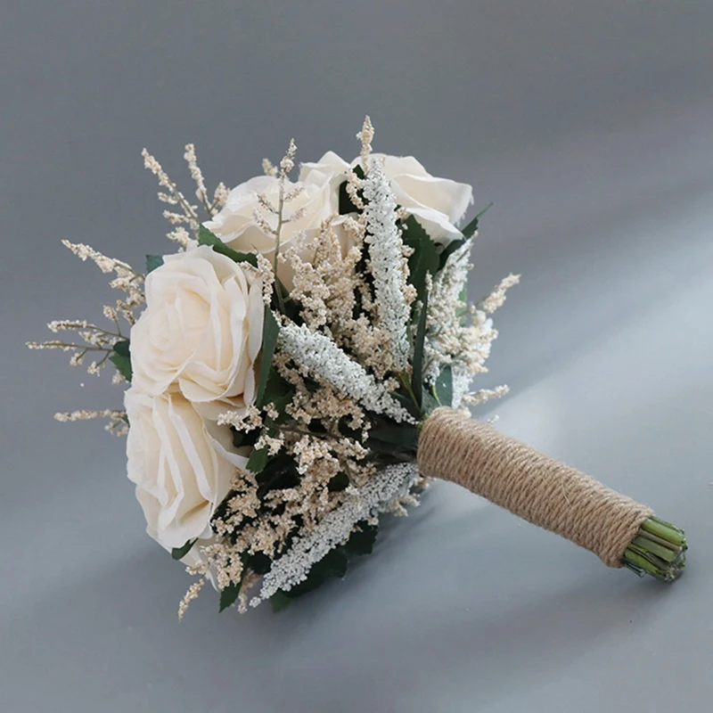 

Bridal Bouquets for Wedding, Artificial Rose Flower Bouquet Bride Bridesmaid Holding Flower, Flower Girl Bouquet
