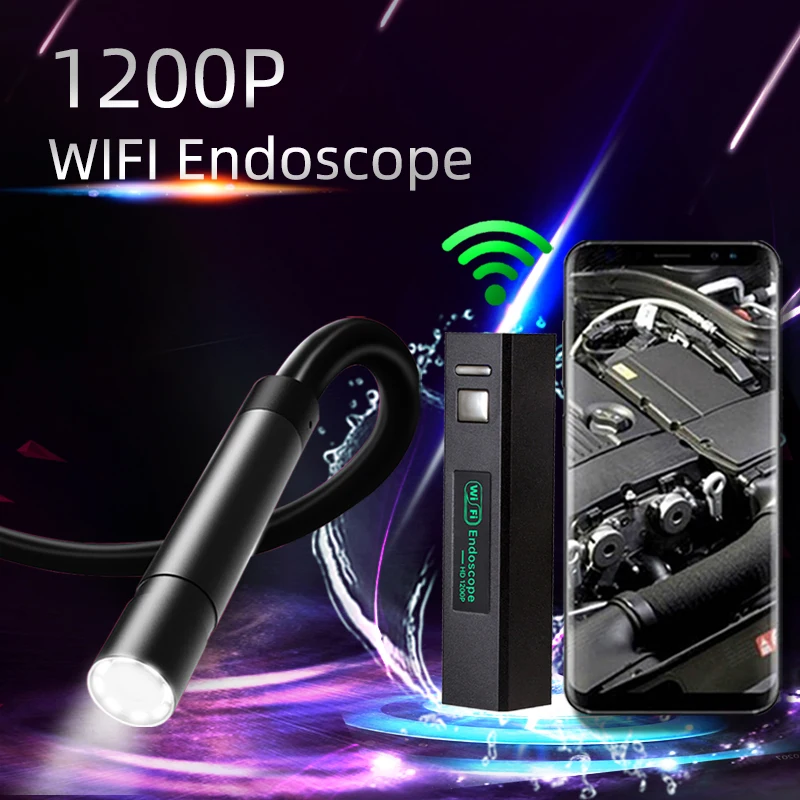 

Wi-Fi эндоскоп видео 8 мм тип C бороскоп для мобильного телефона Iphone Беспроводная камера для осмотра труб 1200P HD USB канализационная эндоскопичес...
