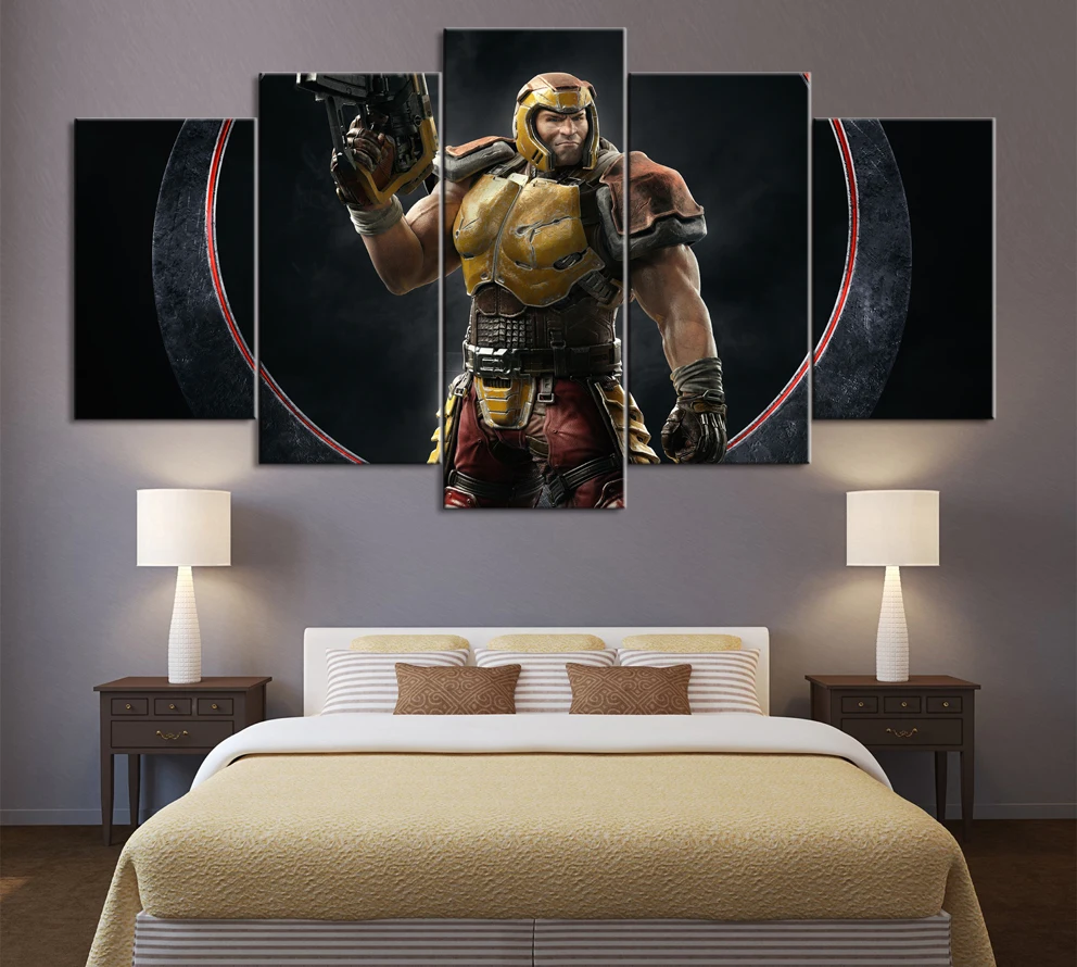 5 Piece Decorative Painting Poster Game Home Mural Quake Champions Animation Art Wall Decor Paintings | Дом и сад