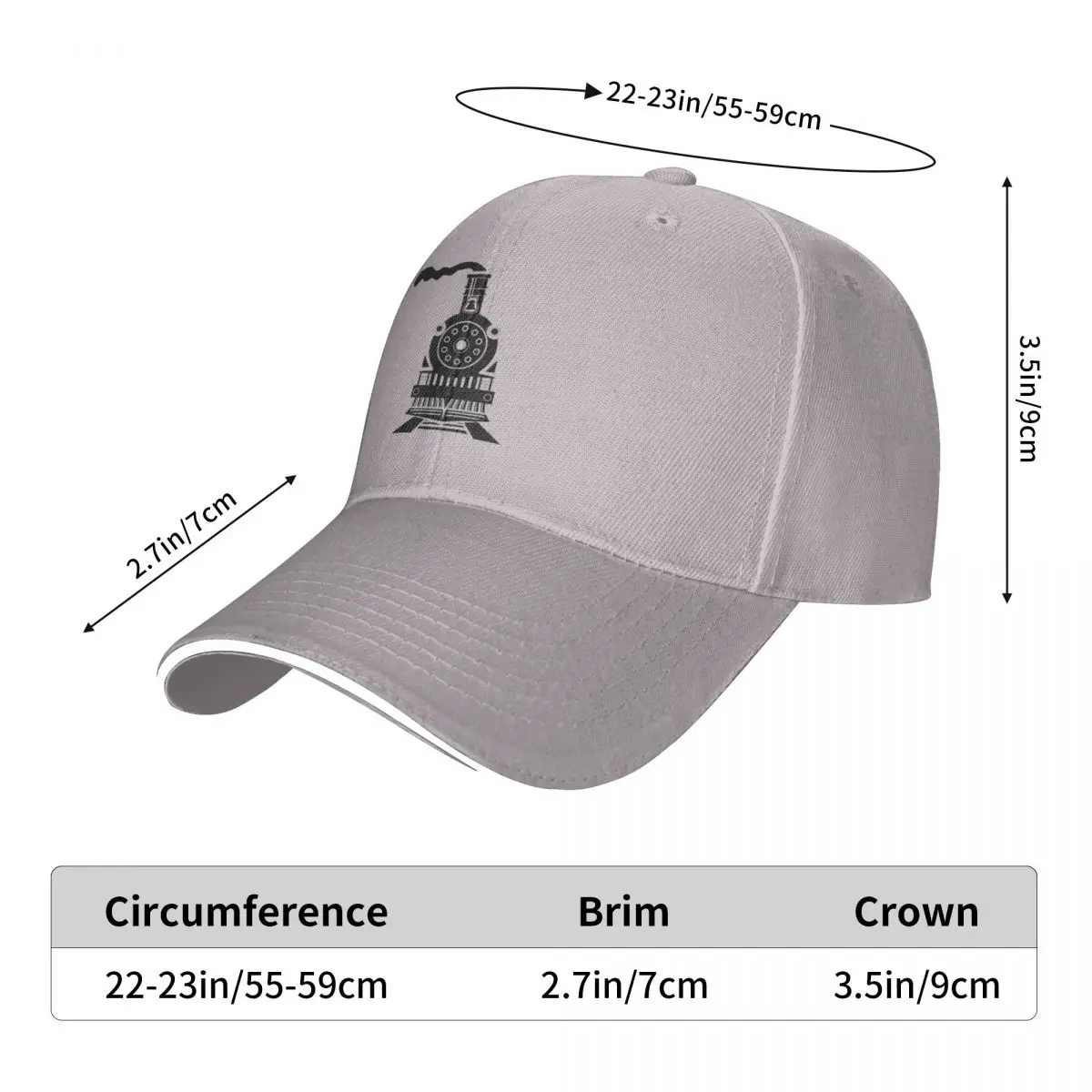 

Unisex Cotton Cap For Women Men Old Steam Train Fashion Baseball Cap Adjustable Outdoor Streetwear Hat