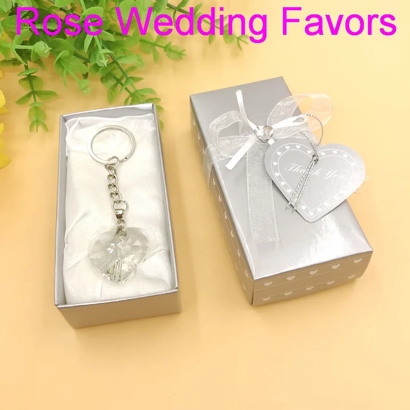 (6 шт./лот) Бесплатная доставка + брелок с хрустальным сердцем свадебные сувениры