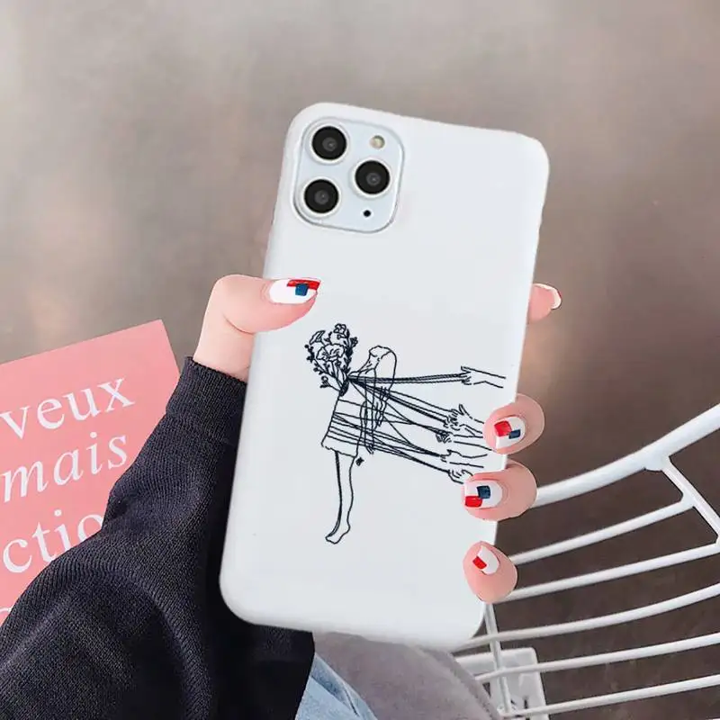 

Abstract art painting line Phone Case Candy Color for iPhone 6 7 8 11 12 s mini pro X XS XR MAX Plus