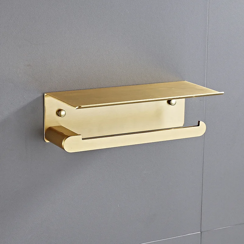 Настенный золотистый держатель для туалетной бумаги в ванную комнату рулона