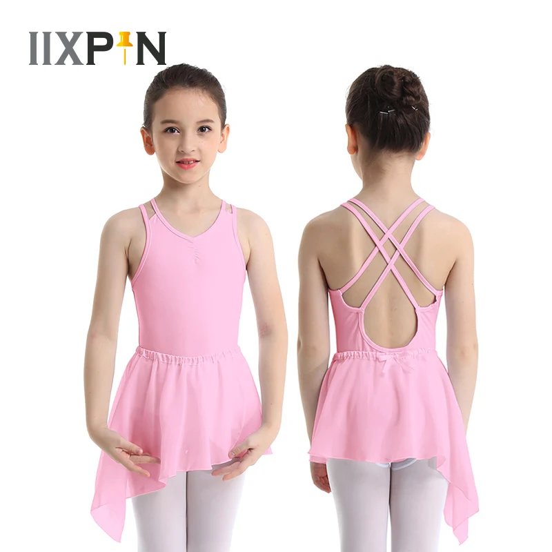 Детское гимнастическое трико для девочек балетная юбка платье танцев детей