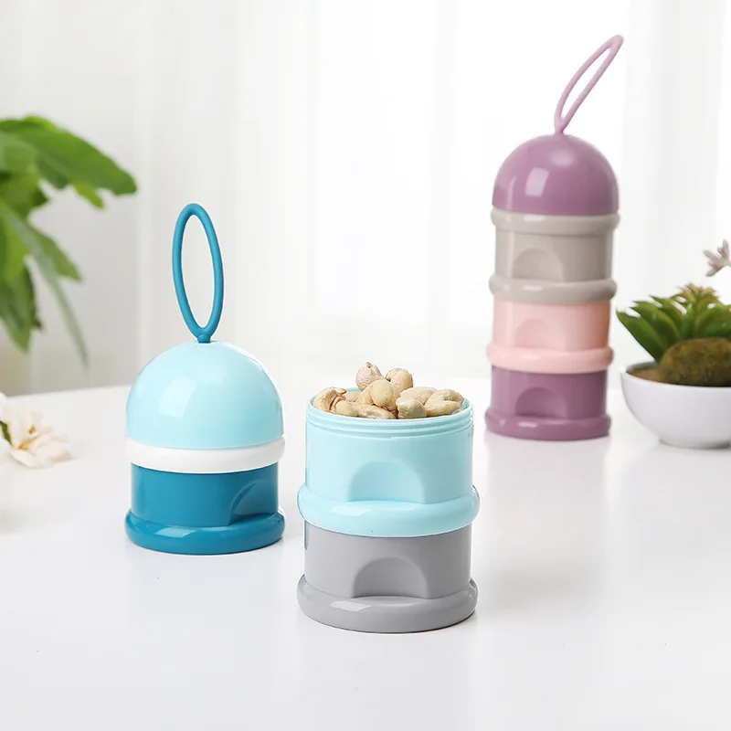 

3 layer Frog Style Portable Baby Food Storage Box Essential Cereal Cartoon Milk Powder Boxes Toddle Kids Formula Milk Container