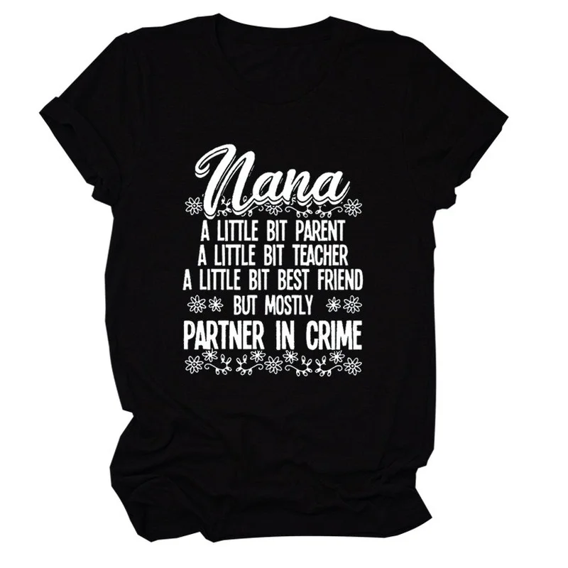 

Nana Snowflake Print Women T Shirt Short Sleeve O Neck Loose Women Tshirt Ladies Tee Shirt Tops Clothes Camisetas Mujer