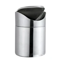 stainless steel small mini trash with swing top lid countertop trash cans for desk car office household merchandises
