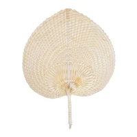 1pcs pure handmade diy heart shaped bamboo woven fan summer cooling fan chinese style hand fan mosquito repellent hand fans