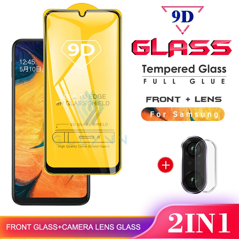 Закаленное стекло 2 в 1 для камеры M30 A50S A70S защиты экрана Samsung A30 A20 A10 A60 A40 A70 S A51