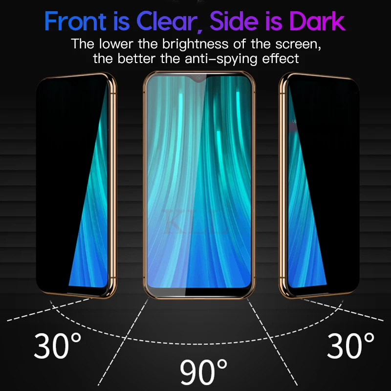 Full Cover Anti-spy Tempered Glass for Xiaomi Redmi Note 8 9s 7 9 Pro 8t 10X Privacy Screen Protector Redmi Note 11 Pro Max