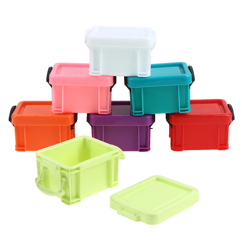 

Милый миниатюрный однотонный ящик для хранения в масштабе 1:6 для кукольного домика, миниатюрные наклейки для кукольного домика, Новинка