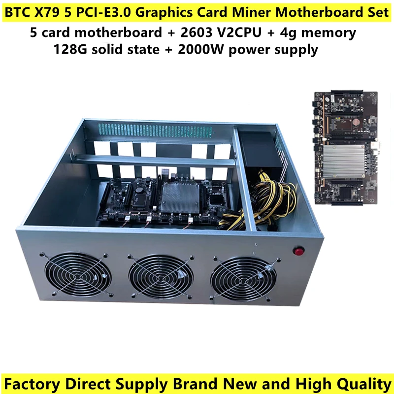 Совершенно новая материнская плата для майнинга BTC X79 5 Φ. 0 слот графической карты