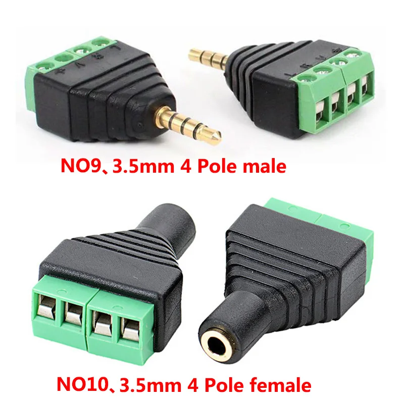 2 шт./лот 3,5 jack 6,35 мм разъем стерео адаптер 3,5 мм RCA аудио; моно-канал штекер к винтовой клемме аудио; моно-канал разъем