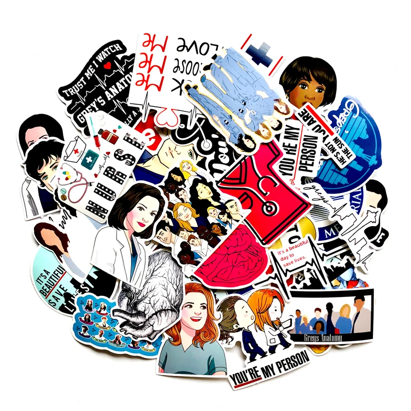 50 шт./компл. ТВ показать Анатомия забавные ПВХ Скрапбукинг для Чемодан ноутбук