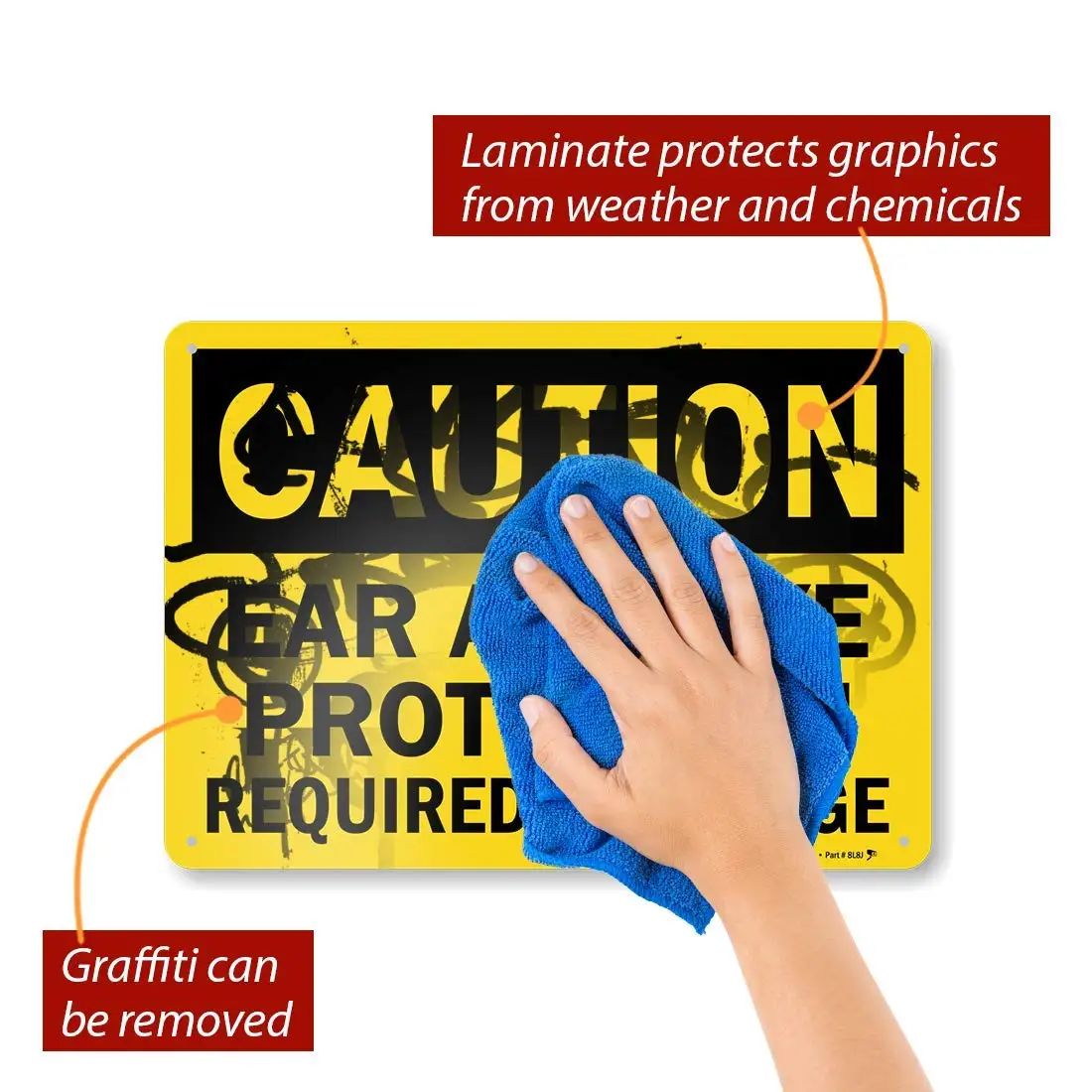 

"Caution Ear & Eye Protection Required on Range" Sign |8" x 12" Aluminum