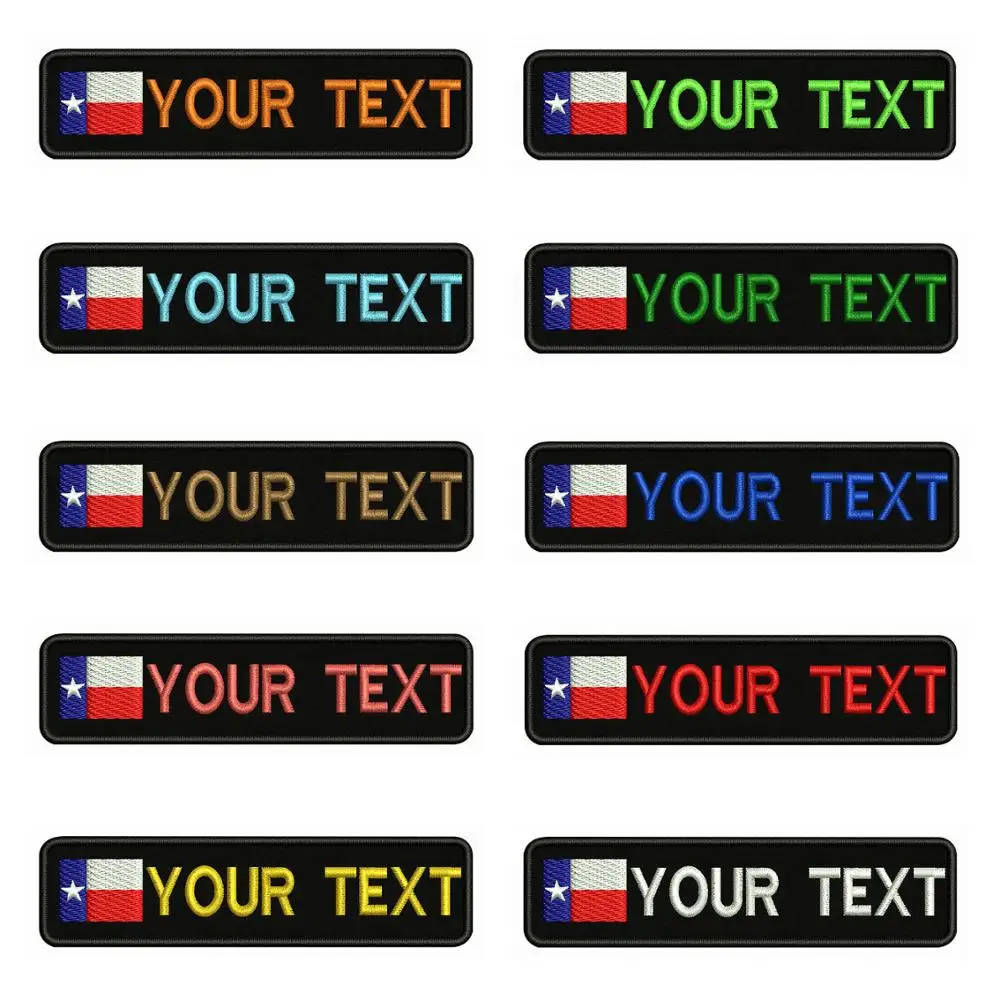 

Флаг республики Техас 10X2.5cm вышивка пользовательское имя заплатка с текстом полосы значок с помощью утюга или застежка-липучка патчи
