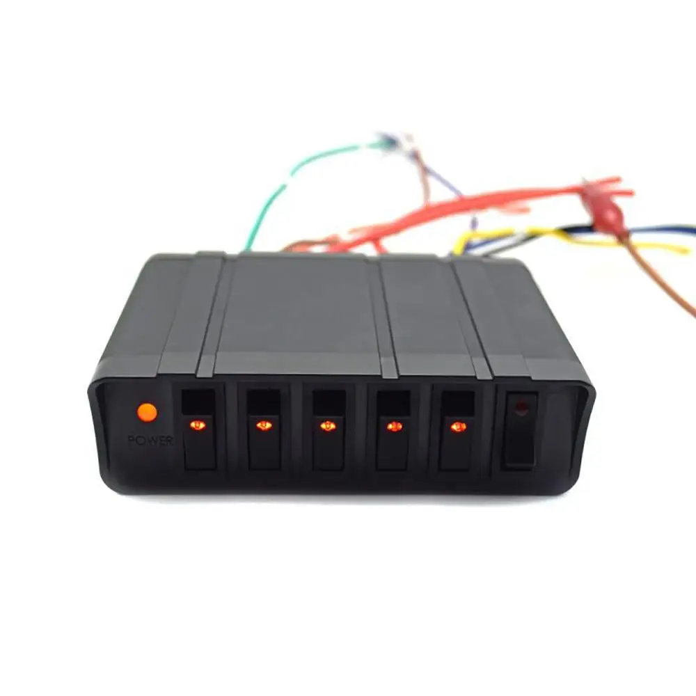 Универсальная панель переключателя с 6 клавишами прочный алюминиевый тумблер