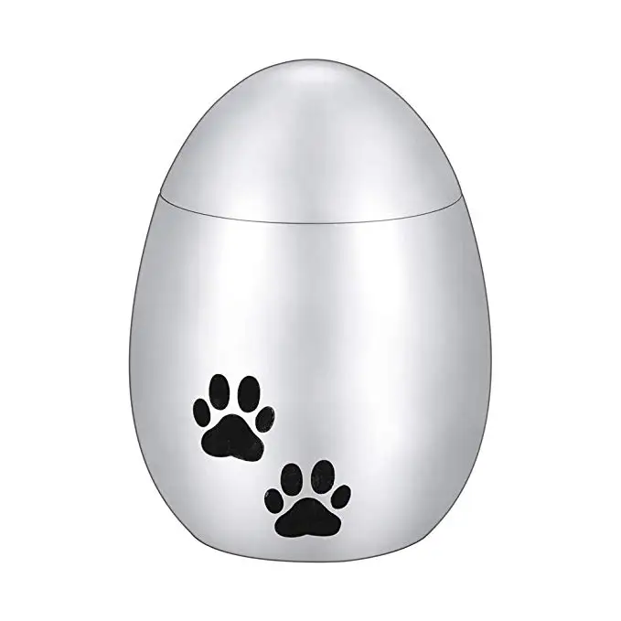 Мини урн в форме яйца для кремации питомцев пепел животных собак лап принт