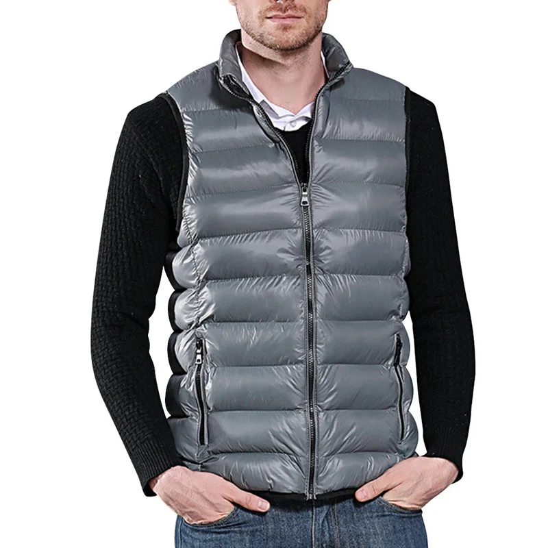 HEFLASHOR 5XL модная мужская жилетка без рукавов зимняя повседневная приталенная