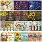 Алмазная живопись Huacan 5D, Новое поступление, Алмазная мозаика с текстом и цветами, наборы бусин для вышивки, Мультяшные модульные картины, домашний декор