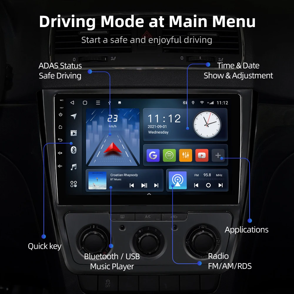 Автомобильный радиоприемник ISUDAR T68 Android10 для Skoda Yeti 2009 2010 2011 2012 2013 GPS-навигация