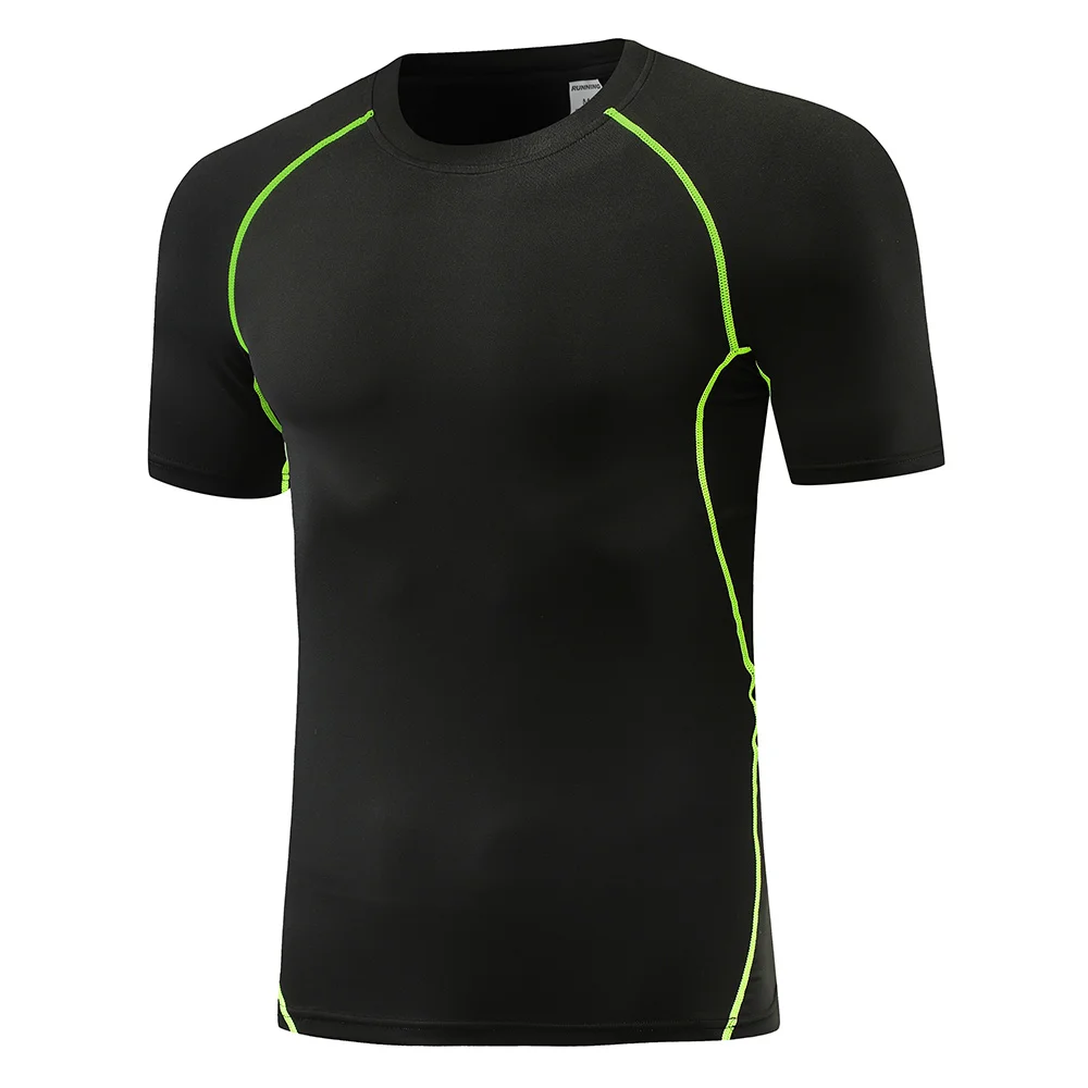 2021 Polyester Gym Sport Shirt T Shirt Men Short Sleeve Running Workout Shirt Men Gym Clothing Top T Shirt for Men Sport T Shirt