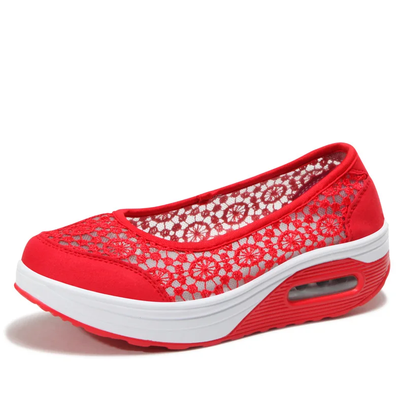 Кроссовки на платформе Цвет Красный туфли без шнурков модные кроссовки