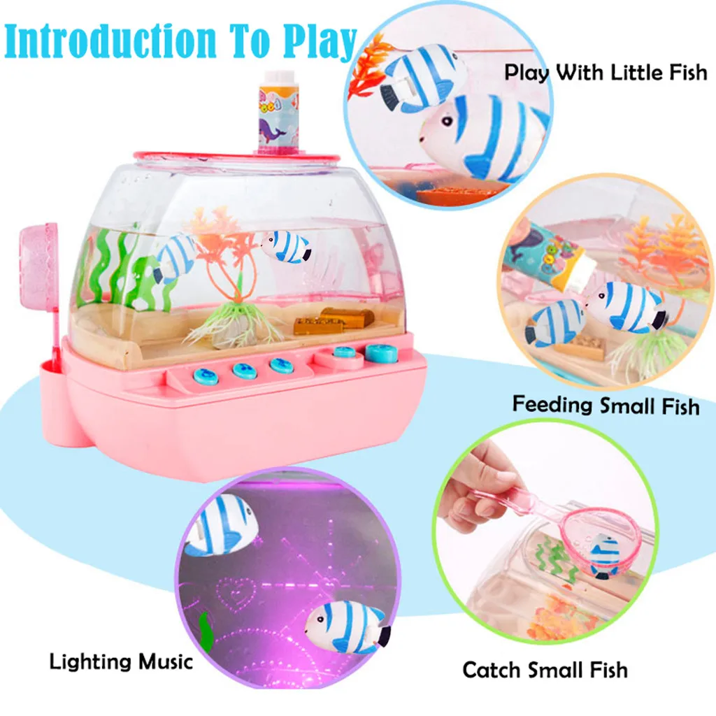 Interesting Kids Aquarium Children's Simulation Electric Fishes Tank Toys Set Parent-child interactive Games Dropshipping | Игрушки и