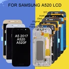 ЖК-дисплей Amoled A520 5,2 дюйма для Samsung Galaxy A5 2017, сенсорный экран с дигитайзером в сборе A520F, бесплатная доставка с рамкой