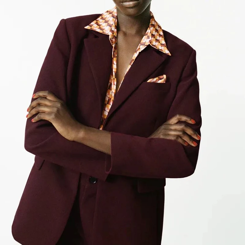 

Women Autumn Casual Slim Blazers Suit Coats 2021 ZA Solid Long Sleeve Single Breasted Female Elegant OL Blazer Outerwear CD8268