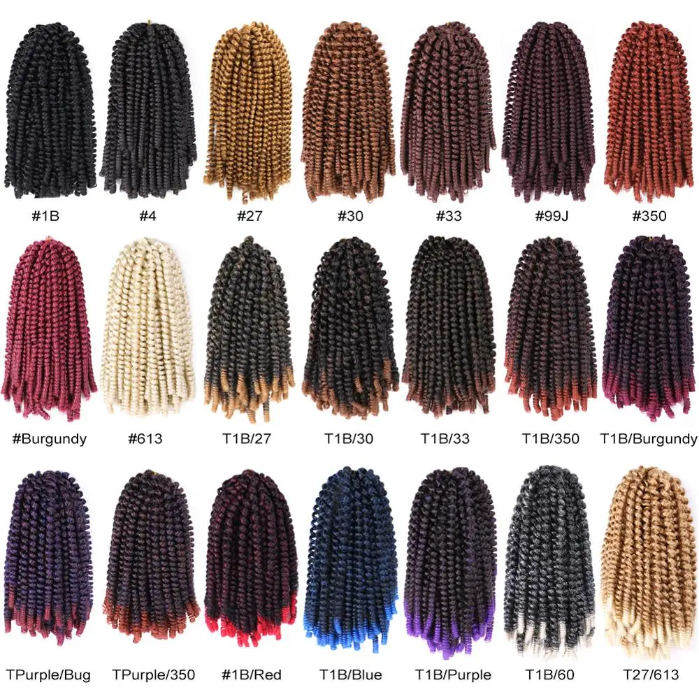 Весенние вязаные крючком волосы 8 &quotMarley вьющиеся 30 прядей синтетические