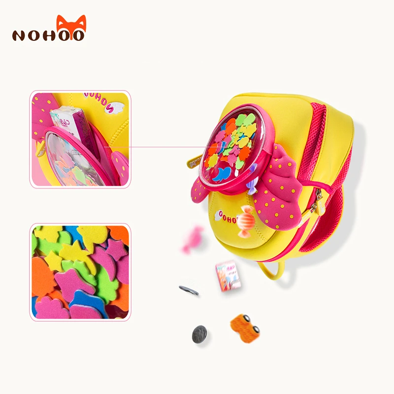 NOHOO 3D из мультфильма «тролли школьная сумка Детские рюкзаки Ангел школьная сумка Wings ребенок неопреновый Рюкзак mochila escolar подарки для детей