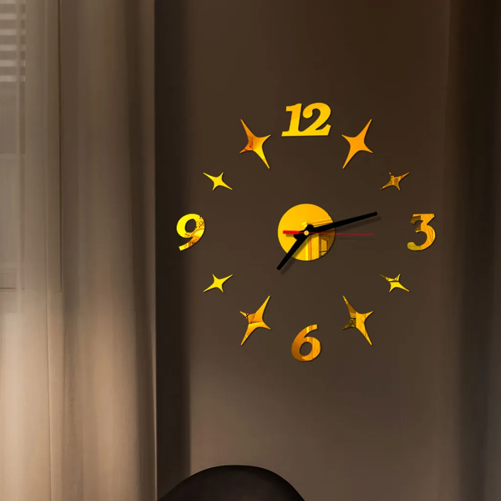 Часы настенные кварцевые с зеркальной поверхностью современные украшения