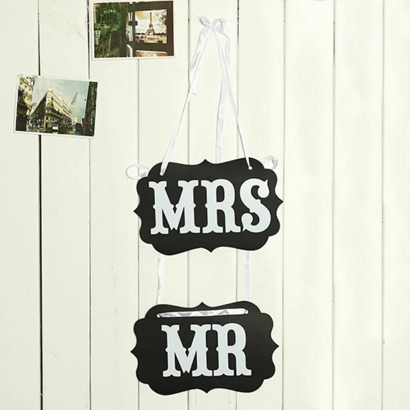 Rustic Wedding Mr Mrs Chair Banners Sign Groom Bride Party Vintage Engagement Photo Props | Дом и сад