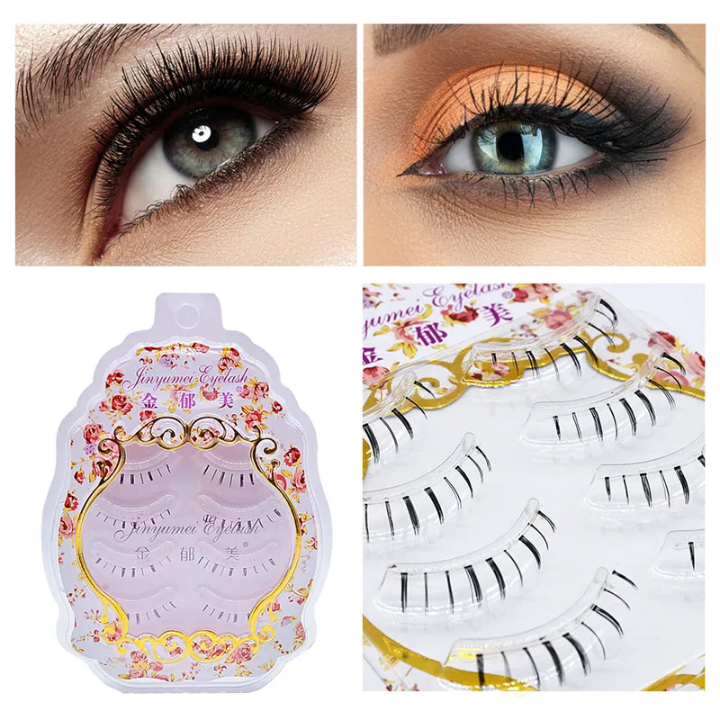 4 пары натуральных ресниц для макияжа накладные ресницы ручной работы 3D