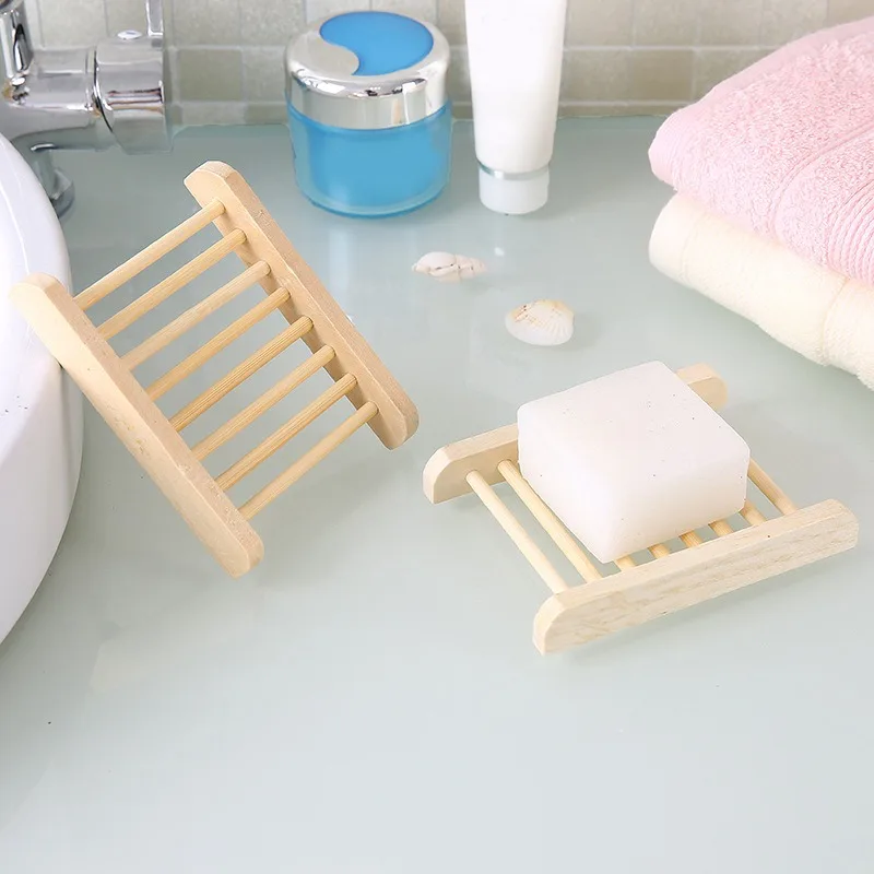 

5/10 Pcs Portable Soap Dishes Natural Wood Soap Tray Holder Dish Storage Bath Shower Plate Bathroom Wash Soap Holder Organizer