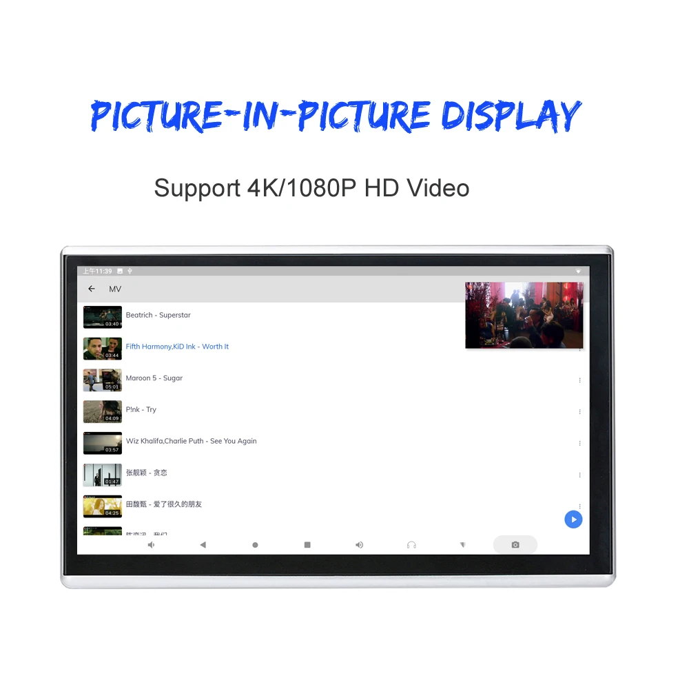 ONKAR Android 9,0 подголовник монитор с 11,6 дюймов ips сенсорный экран 1920*1080 1080P Поддержка mirror link wifi FM радио SD HDMI